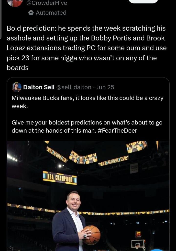 They're saying this about the guy who got us Dame, in case you've all forgotten.