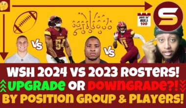🧐Upgrade or Downgrade: WSH 2024 Roster vs 2023! By Position Groups & Players! WSH Better or Worse?!