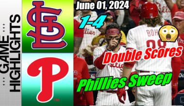 Phillies vs Cardinals [Highlights] June 01, 2024 🚨 Bryce Harper Hit A Double Run. Can't Be Stopped 🚨