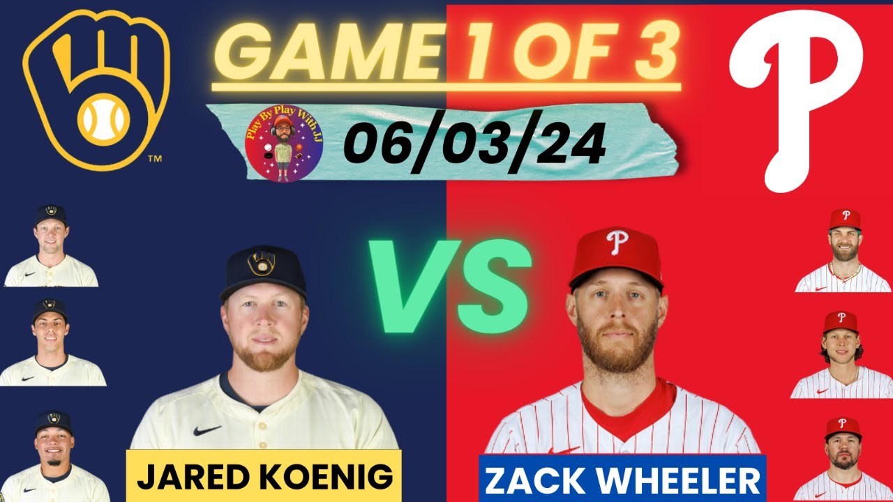 Philadelphia Phillies vs. Milwaukee Brewers LIVE PLAY-BY-PLAY (06-03-24) #phillies #brewers #mlb