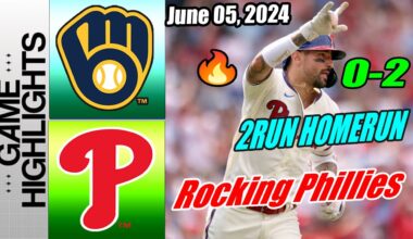 Brewers vs Phillies [Highlights] June 05, 2024 🚨 Nick Castellanos home run. Rocking Phillies 🚨