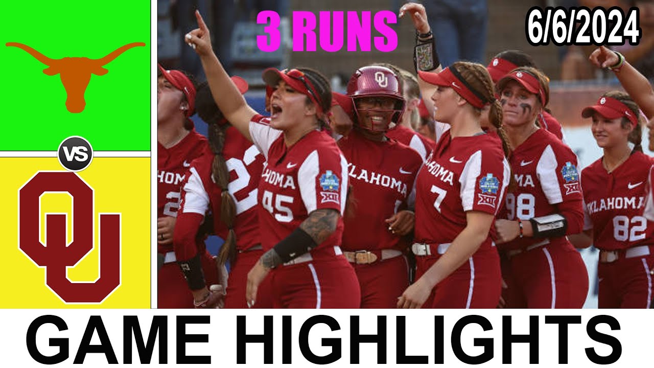 Oklahoma Sooners vs Texas Longhorns Softball Highlights, 2024 NCAA World Series Finals Game 2