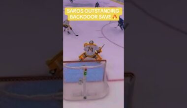 SAROS INSANE BACKDOOR SAVE 🔥  #nhl #hockeyhighlights #goaliesaves #goalie #sports #shorts #viral