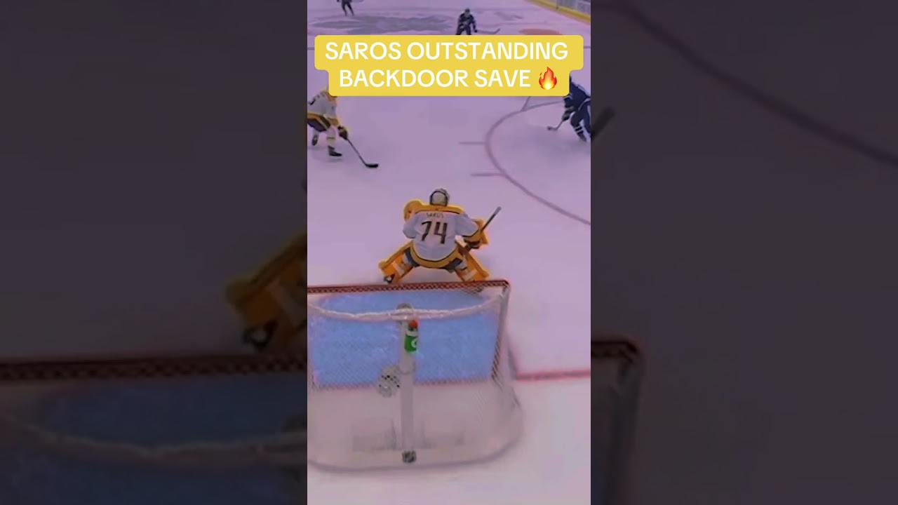 SAROS INSANE BACKDOOR SAVE 🔥  #nhl #hockeyhighlights #goaliesaves #goalie #sports #shorts #viral