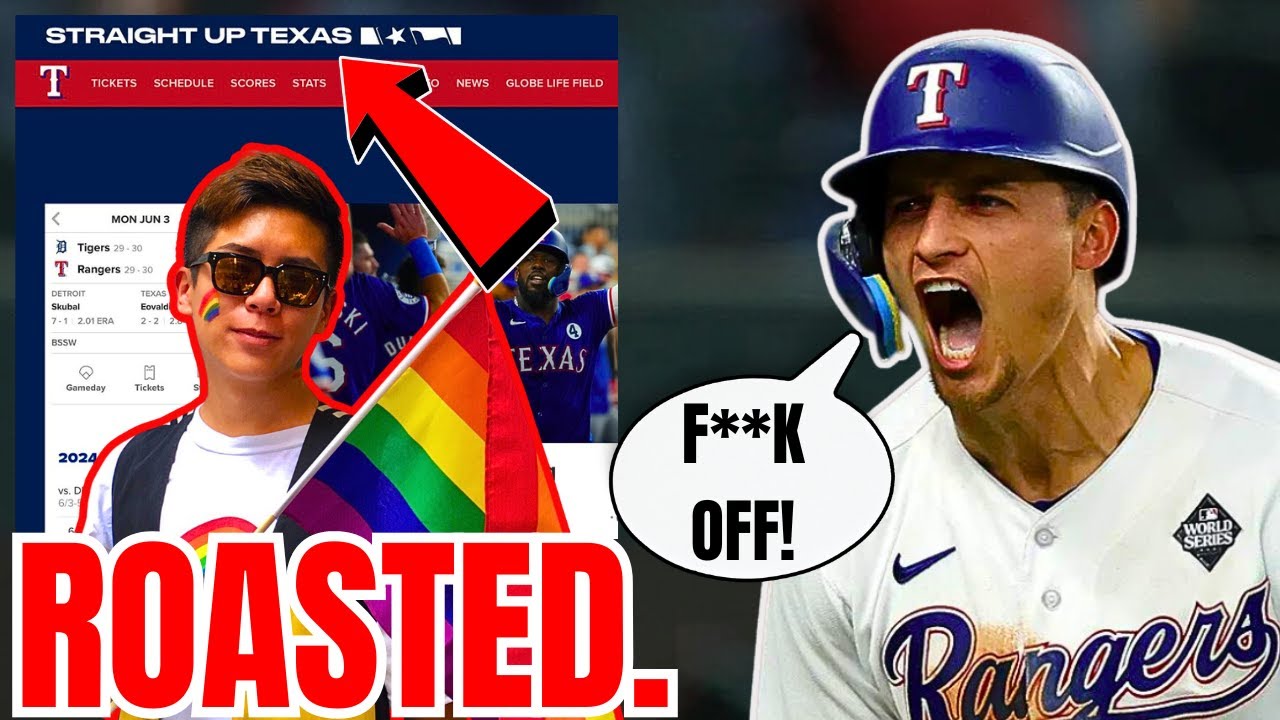 MLB Fans ROAST Woke Sports Writer UPSET over STRAIGHT UP TEXAS RANGERS Slogan during PRIDE MONTH!