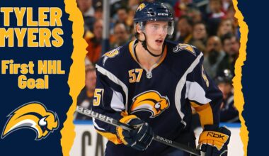 Tyler Myers #57 (Buffalo Sabres) first NHL goal Oct 16, 2009 (Classic NHL)