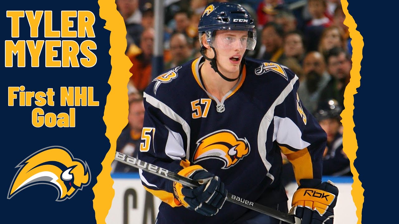 Tyler Myers #57 (Buffalo Sabres) first NHL goal Oct 16, 2009 (Classic NHL)