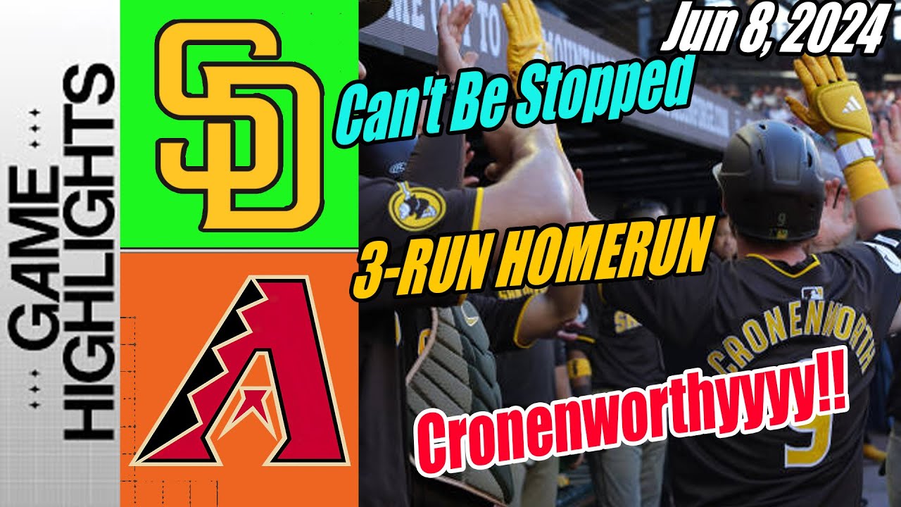 Padres vs Arizona Diamondbacks [Highlights] June 8, 2024 | Padres get 3 more 💥. This is Crone Zone!