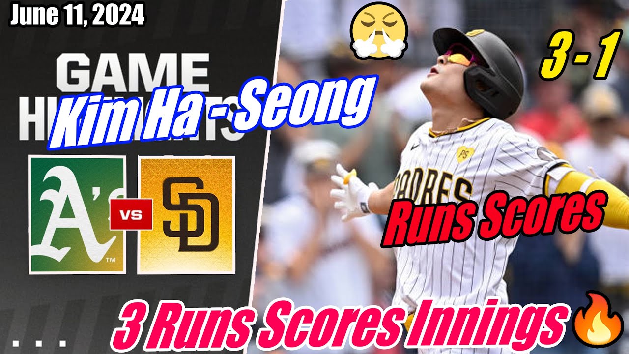 SD Padres vs Athletics Full Highlights (06/11/24) | Ha Seong - Kim 👏 Runs Scores 3 Runs 🔥