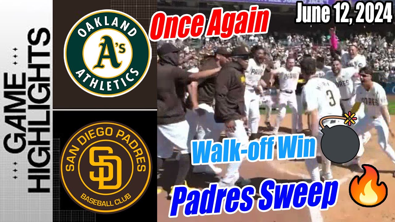San Diego Padres vs Oakland Athletics [FULL GAME] June 12, 2024 | JACKSON MERRILL WALK-OFF BLAST