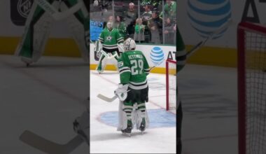 Laser focus in warmups. #GoalieGearSnob #BauerGoalie #TrueGoalie #JakeOettinger #ScottWedgewood