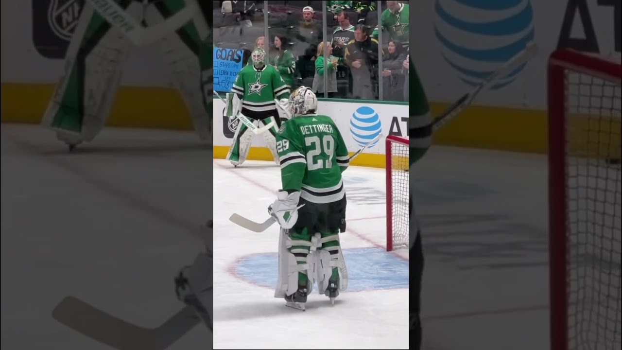 Laser focus in warmups. #GoalieGearSnob #BauerGoalie #TrueGoalie #JakeOettinger #ScottWedgewood
