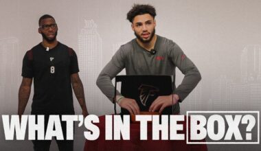 Kyle Pitts and Drake London compete in What's in the Box challenge | Atlanta Falcons