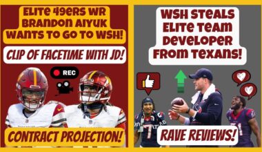 🚨WR Brandon Aiyuk Wants to Get Traded to WSH! + WSH STEALS Texans Top Team Developer! Rave Reviews!🔥