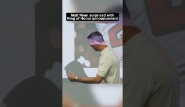 Matt Ryan gets surprised in team meeting - To be inducted into Atlanta Falcons Ring of Honor! #nfl