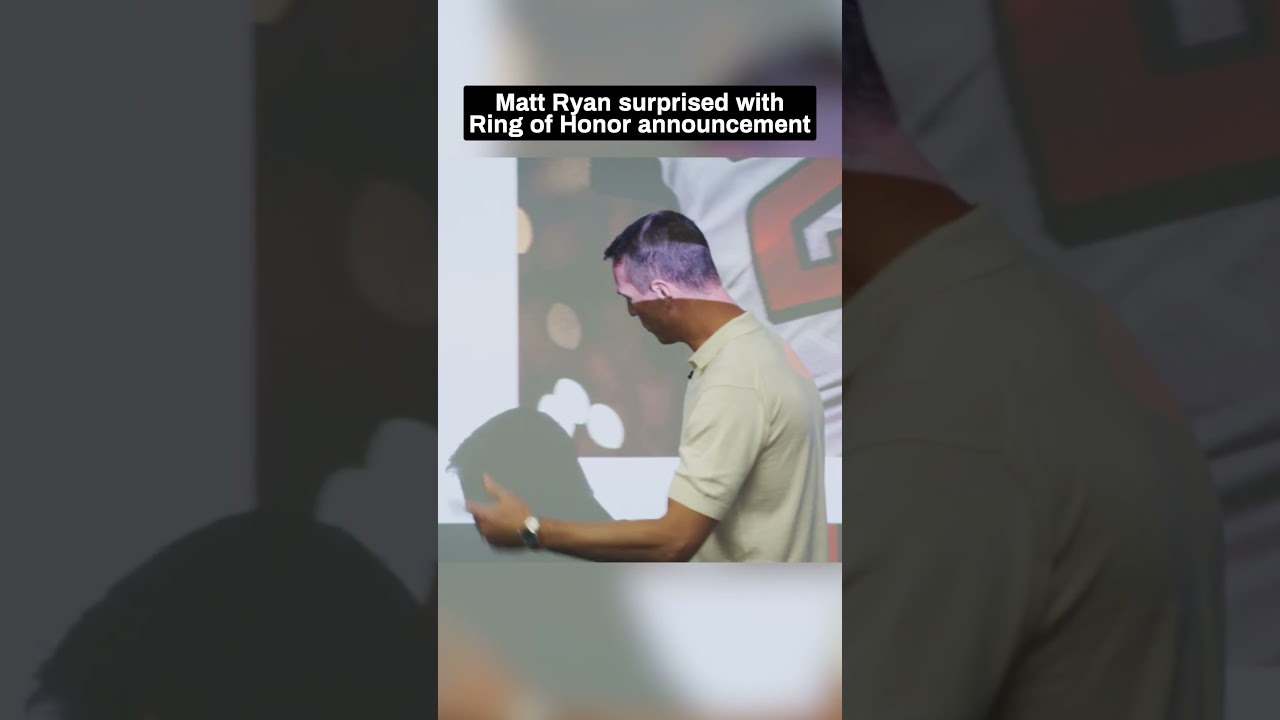 Matt Ryan gets surprised in team meeting - To be inducted into Atlanta Falcons Ring of Honor! #nfl