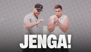 Kaden Elliss and Nate Landman face off in a game of Jenga! | Atlanta Falcons