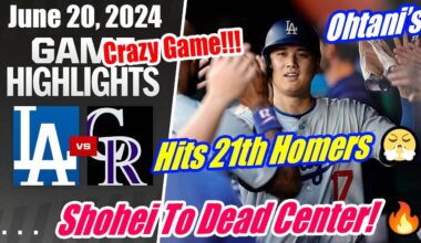 Dodgers vs Rockies GAME HIGHLIGHTS (6/20/24) | Shohei To Dead Center 🔥 Hits 21th Homers Crazy Game 🔥
