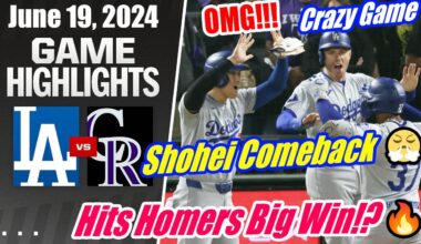 Ohtani's: Dodgers vs Rockies [GAME HIGHLIGHTS] 6/19/24 | Shohei Comeback 👏 Hits Homers Big Win!? 🔥