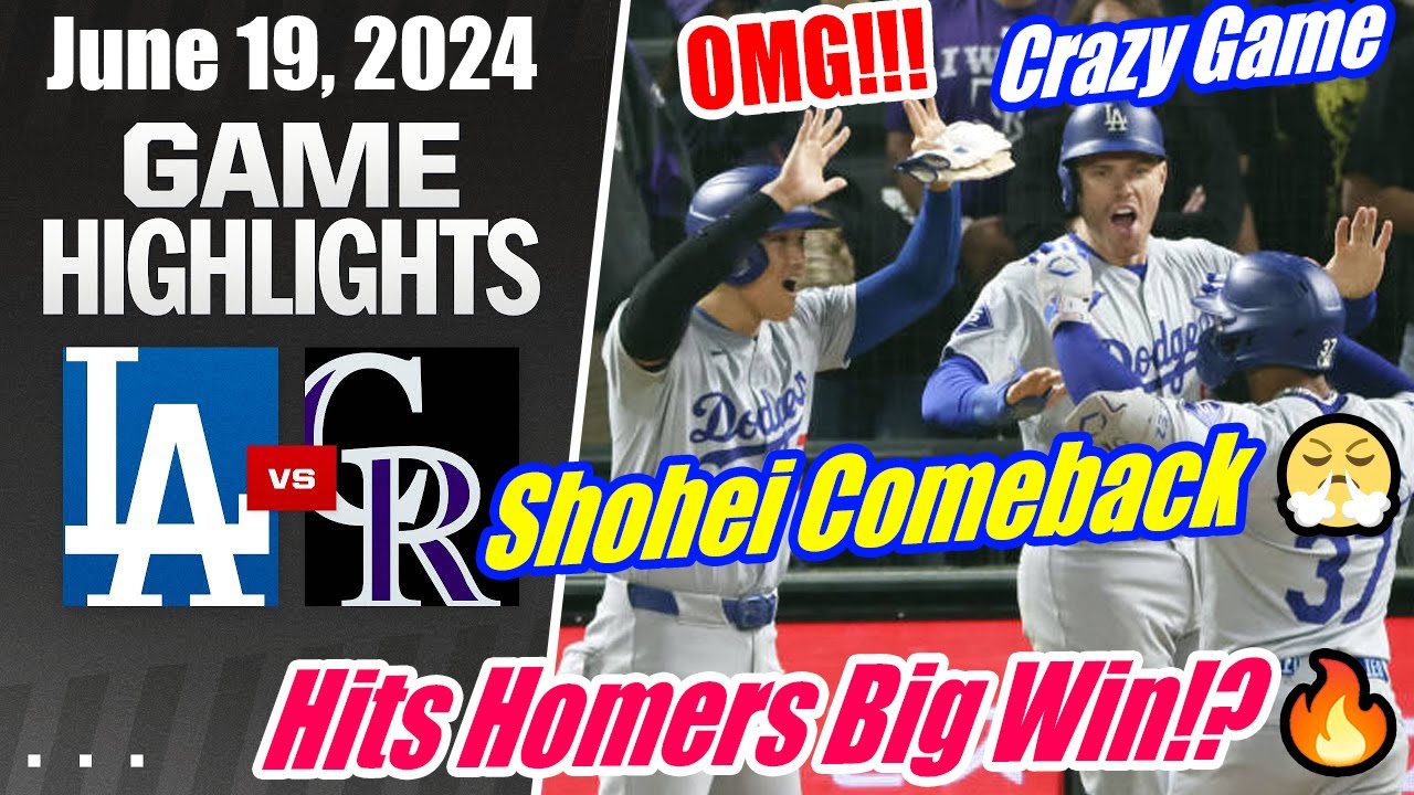 Ohtani's: Dodgers vs Rockies [GAME HIGHLIGHTS] 6/19/24 | Shohei Comeback 👏 Hits Homers Big Win!? 🔥