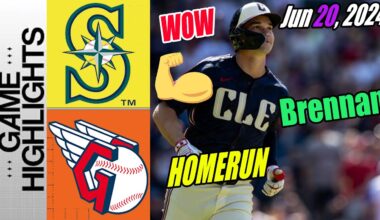 Guardians vs Mariners [Will Brennan HOMERUN] Highlights 20/6/24 | Guardians back in 2rd 👉