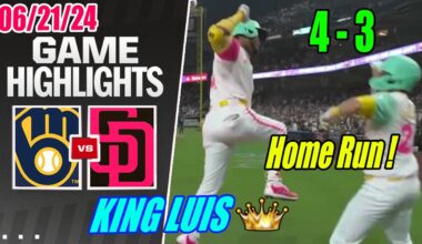 Padres vs Brewers Full Highlights June 21, 2024 | Luis's 2-Run Home Run !