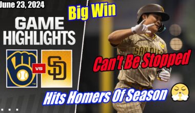 Padres vs Brewers [FULL GAME] 06/23/2024 | Hits Homers Of Season 🔥 Can't Be Stopped  Big Win 🔥