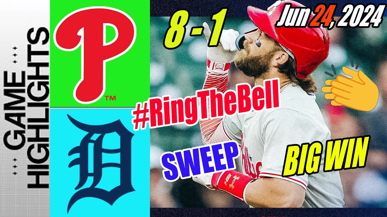Phillies vs Detroit Tigers Full game (06/24/24) Highlights | Phillies win on getaway day ✈️