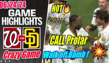 San Diego Padres vs Washington Nationals [FULL GAME] June 24, 2024 | Profar Walk off ! A HR Blast !💥