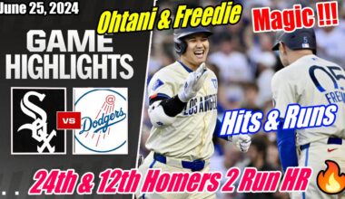Dodgers vs WhiteSox FULL HIGHLIGHTS 6/25/24 | Ohtani & Freddie Hits 24th + 12th Homers 🔥 2 Run HR 👏