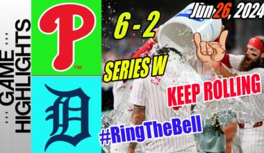 Phillies vs Tigers (06/26/24) Full game Highlights | Phillies END series with great victory 🔥