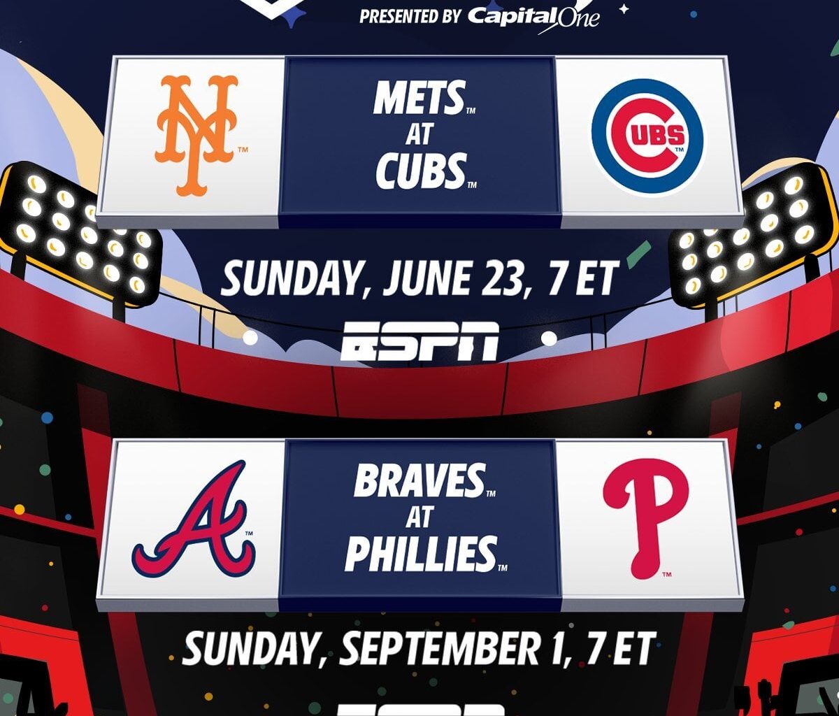 [ESPN PR] ⚾️ #SundayNightBaseball Schedule Update ⚾️ 🗓️ June 23 | Cody Bellinger & the @Cubs host Pete Alonso & the @Mets