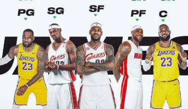 LeBron James is the only player in NBA history to be listed at all 5 positions in their career.