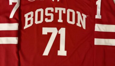 Played it safe and did a Boston University Celebrini Jersey