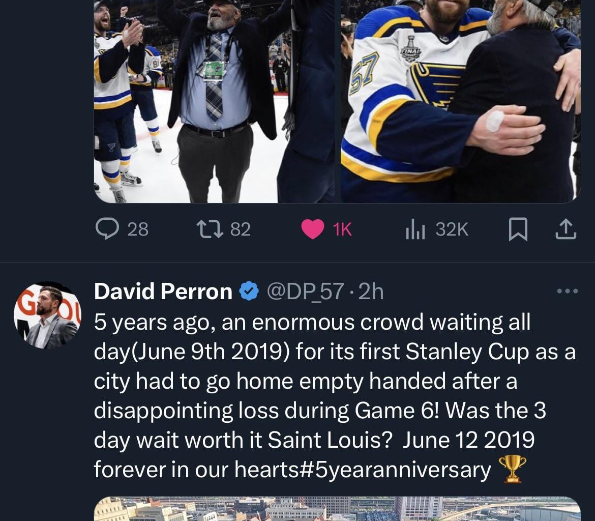 Perron Giving the Blues Love on X a bit ago…