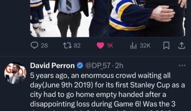 Perron Giving the Blues Love on X a bit ago…