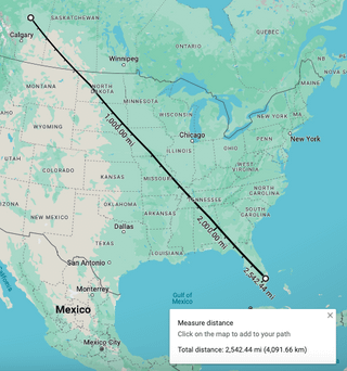 Fun Fact: Edmonton is closer to both Russia (~2156 miles) and Greenland (~1957 miles) than Sunrise, Florida (~2542 miles)