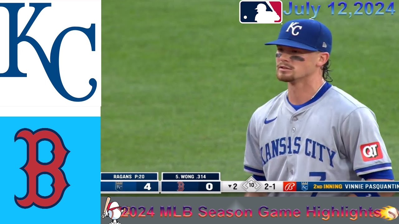 Boston Red Sox vs  Kansas City Royals inning 2-4 Game Highlights - MLB 7/12/2024-MLB Season 2024.