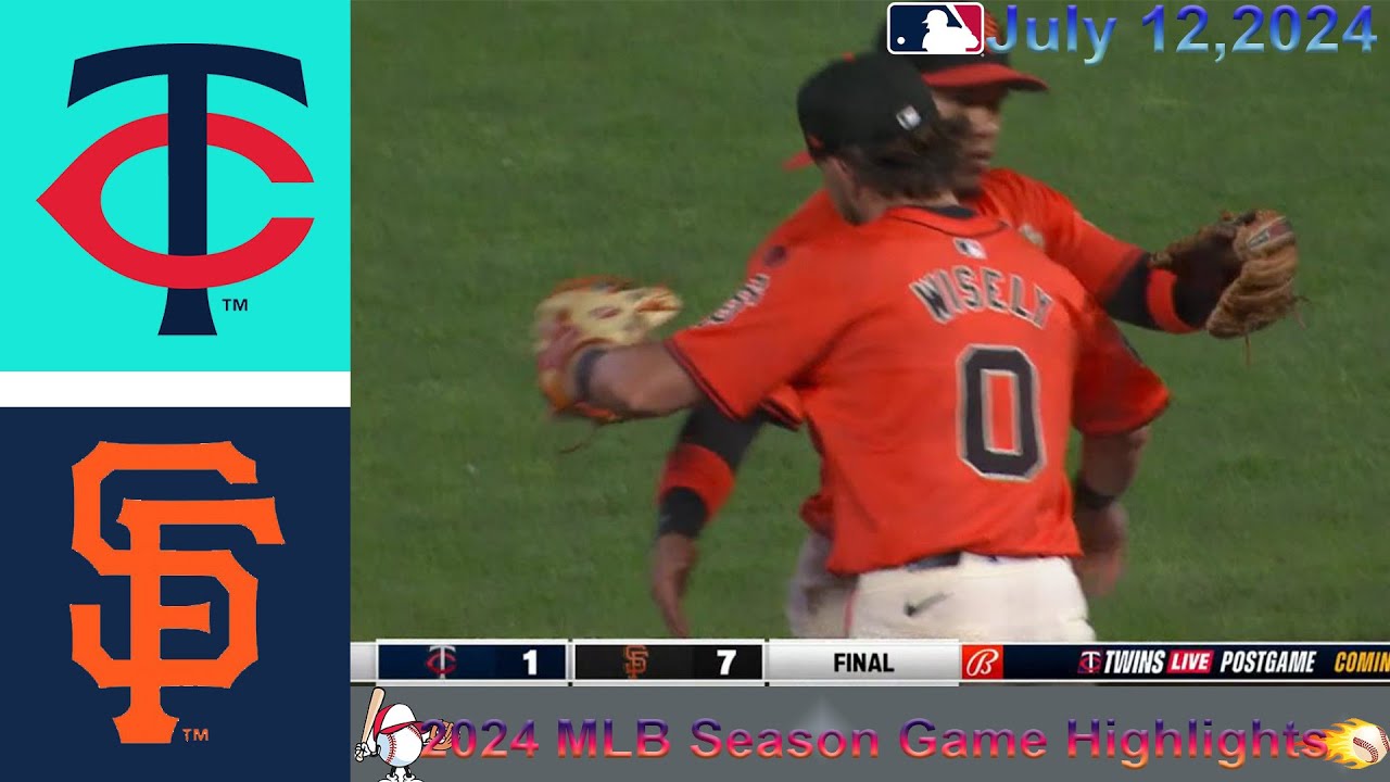 Minnesota Twins vs San Francisco Giants inning 6-9 Game Highlights - MLB 7/12/2024-MLB Season 2024.