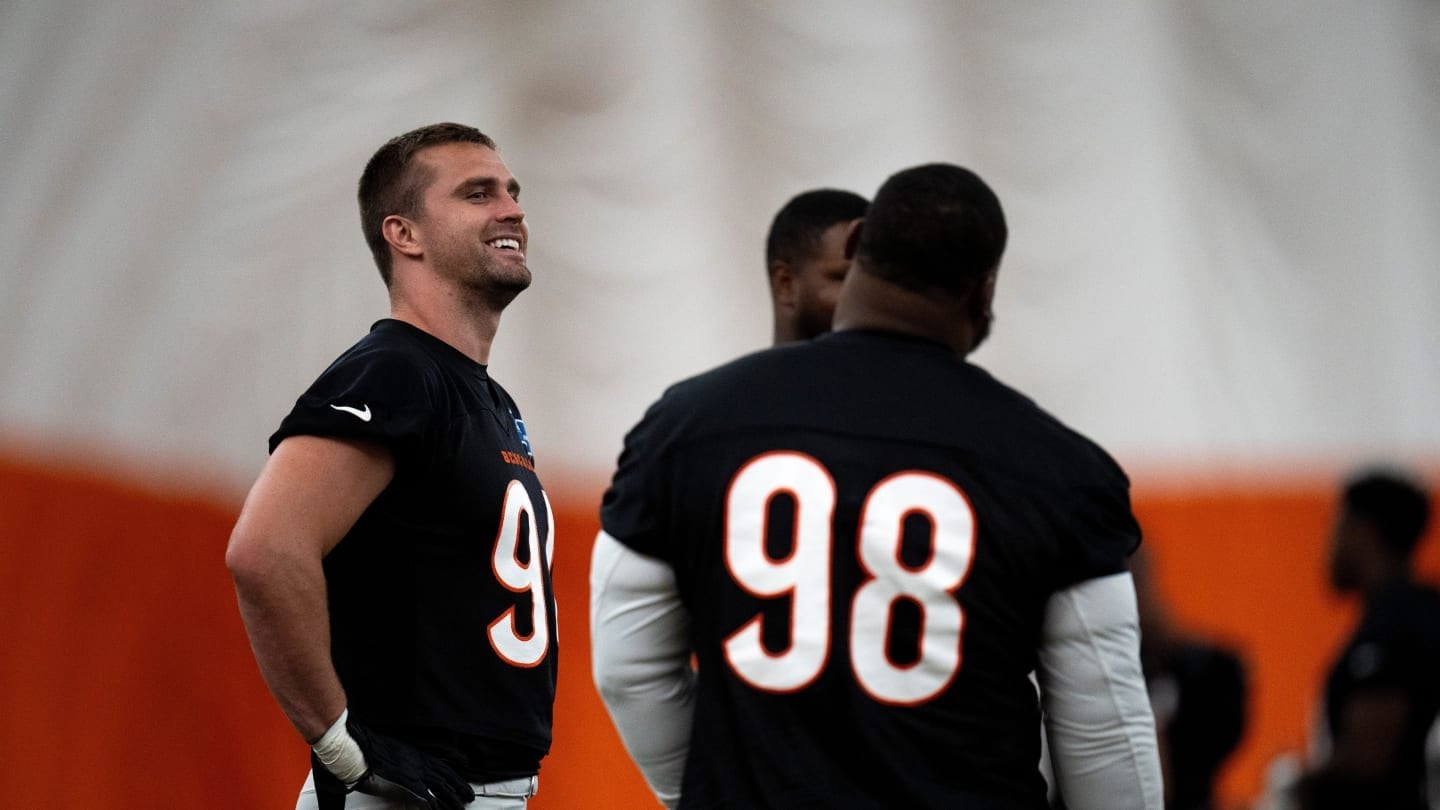 Sam Hubbard left practice on cart today