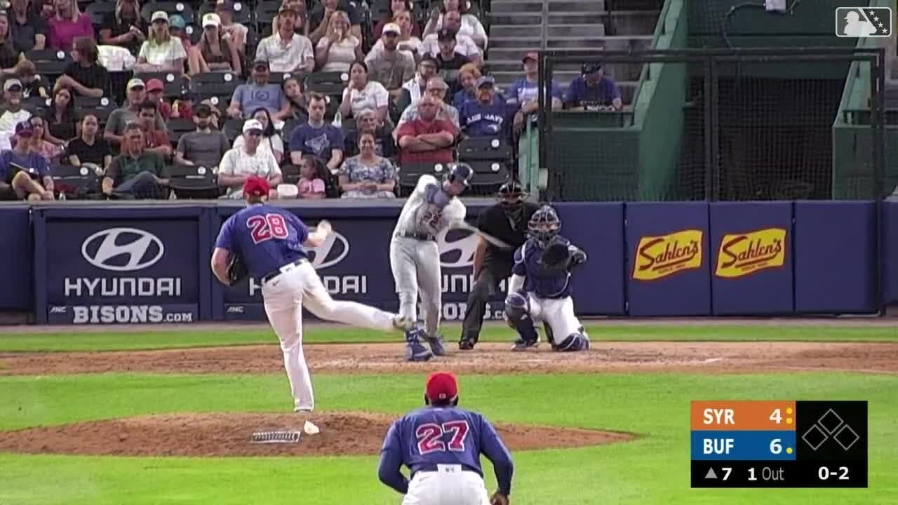 Brett Baty recorded 4 extra-base hits for Syracuse yesterday