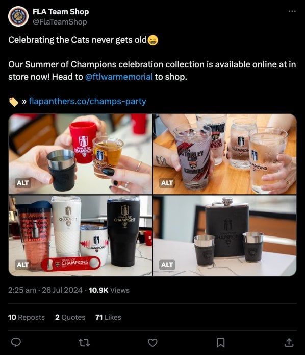 Florida Panthers Summer of Champions celebration collection now available