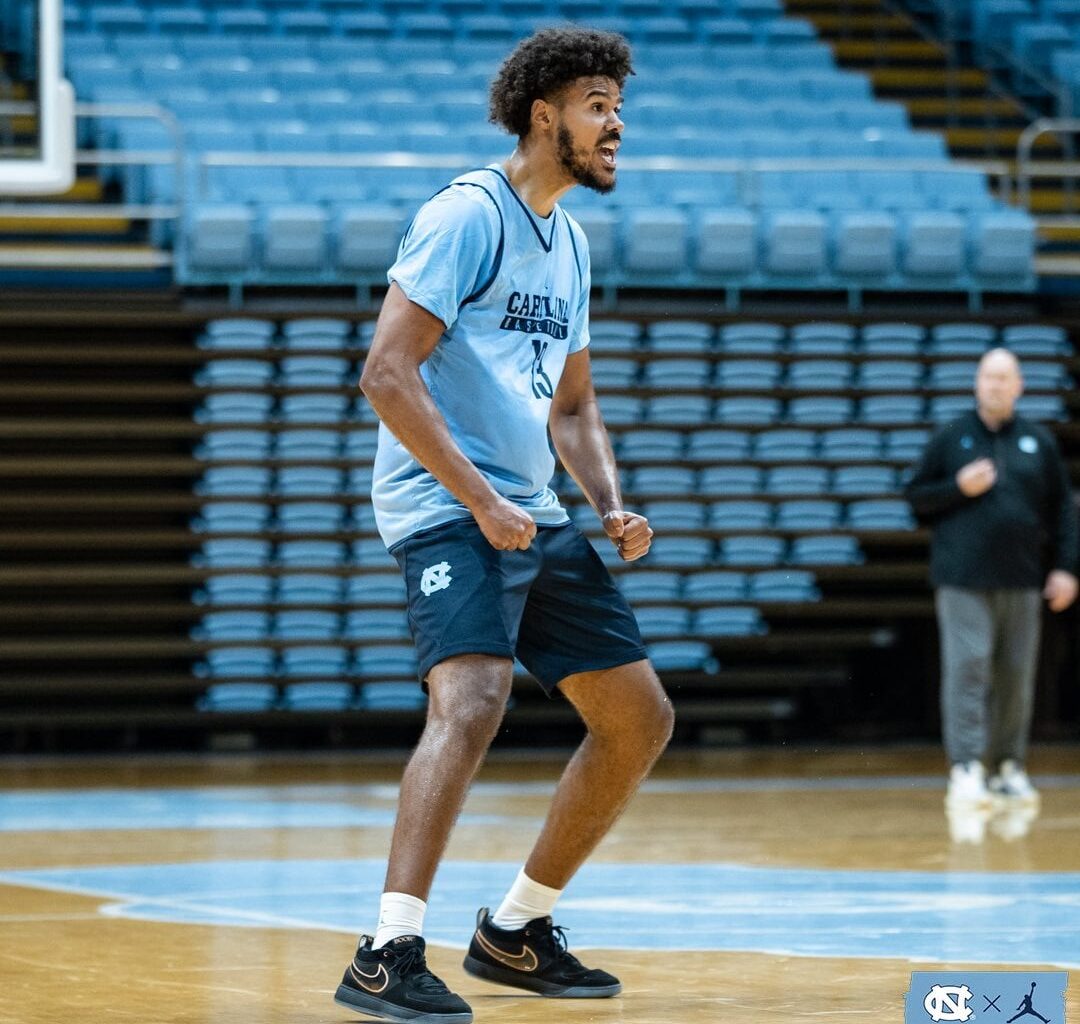 A Beard Cam Johnson working out at his old college