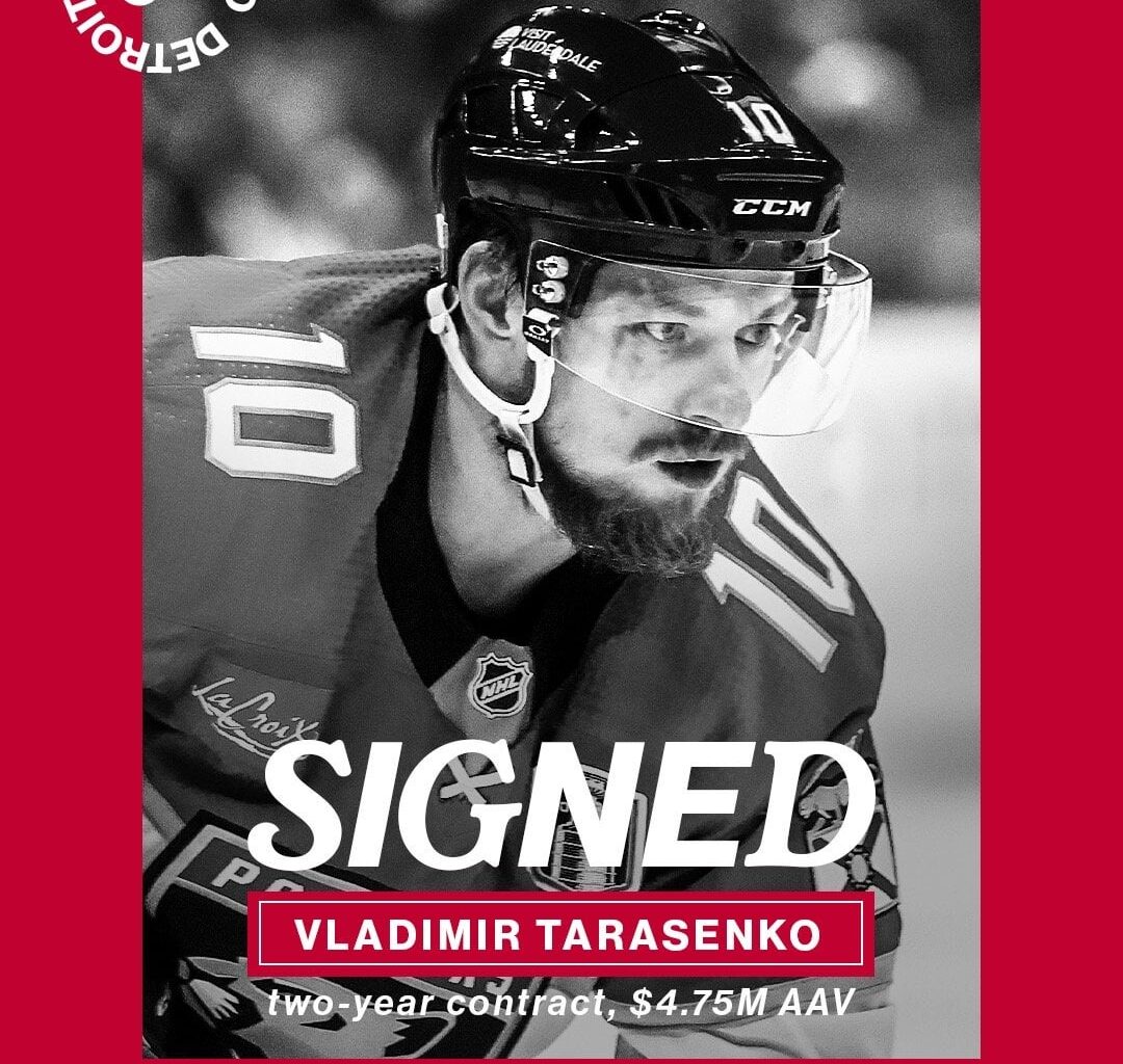 [Red Wings] The Red Wings today signed forward Vladimir Tarasenko to a two-year contract with an AAV of $4.75M.