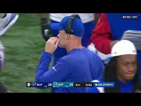 2022 Thanksgiving Bills Lions, Josh Allen throws a laser to Diggs for 36 yards to set up the game winning 45 yard kick in 23 seconds.