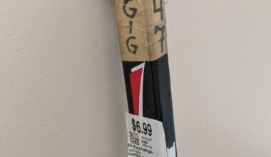 I bought this goalie stick at a thrift store. I believe it was game used by JS Giguere
