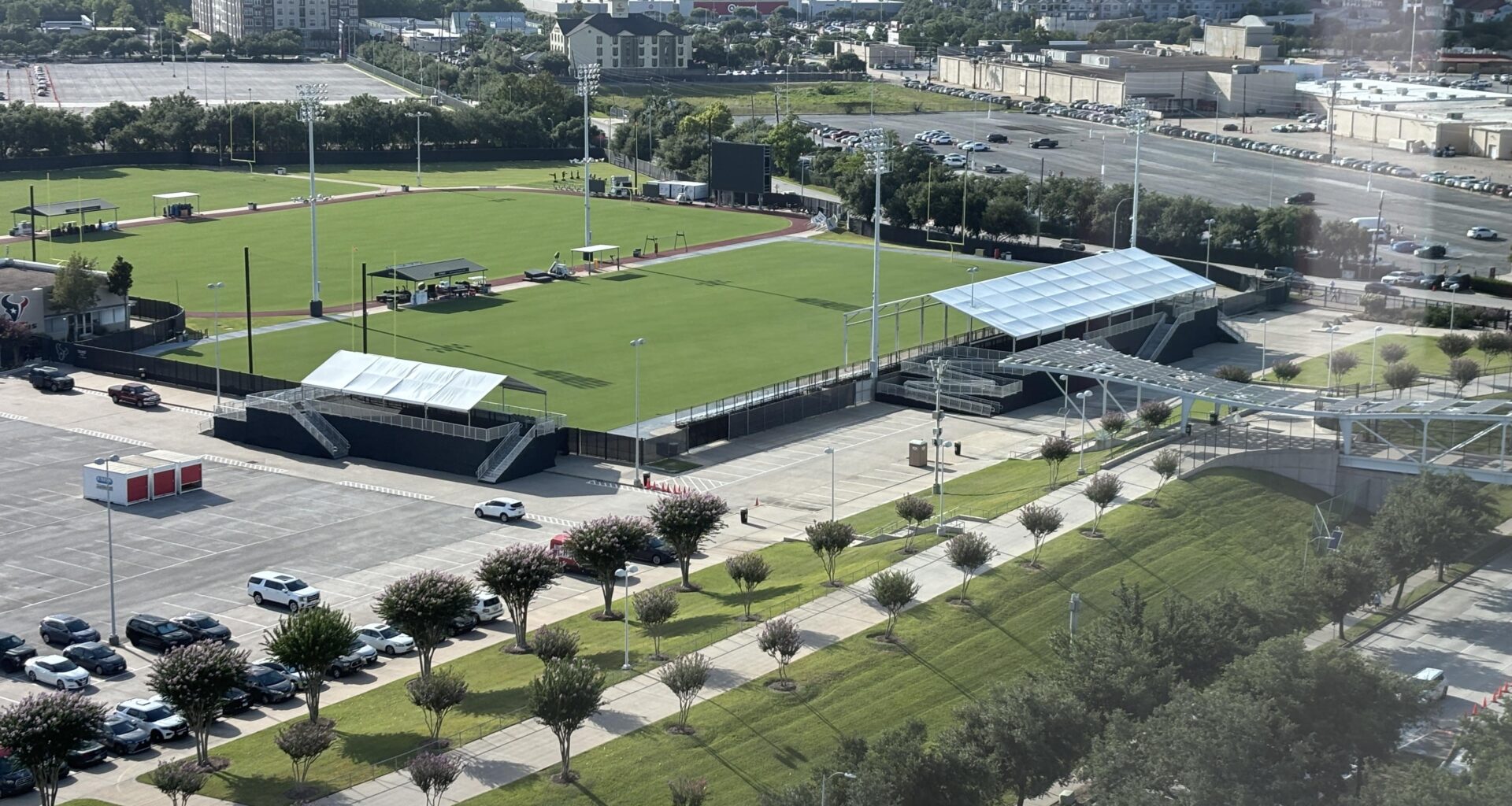 Bleachers and covers have been set up for training camp!