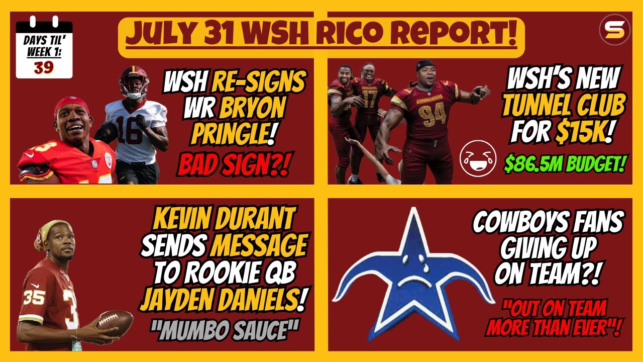 🚨WSH Re-Signs WR Byron Pringle! + WSH Tunnel Club for $15k! + Cowboys Fans GIVING UP? + KD ➡ Jayden!