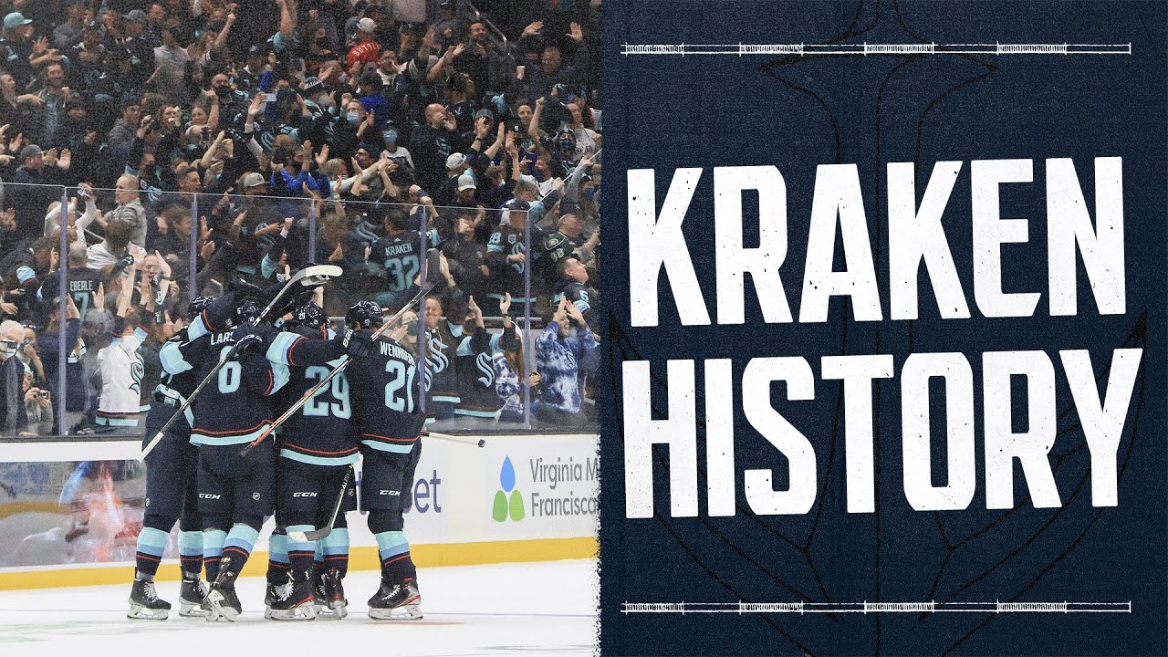 Vince Dunn scores the first Kraken goal at Climate Pledge Arena