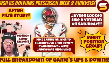 🔥Jamin Davis Stock!🔥 WSH vs Dolphins PreSeason Week 2 Review! EVERY Position Group Analysis! 📈